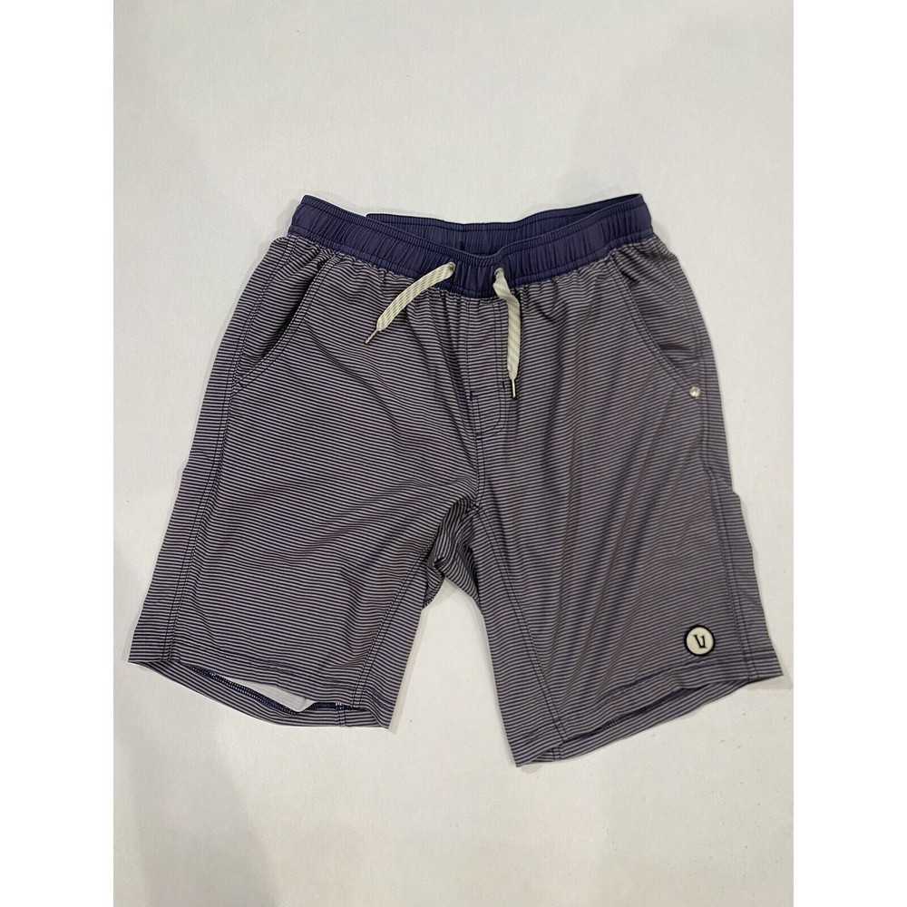 Men’s VUORI Blue Striped 9" Lined Kore Shorts Size Small
